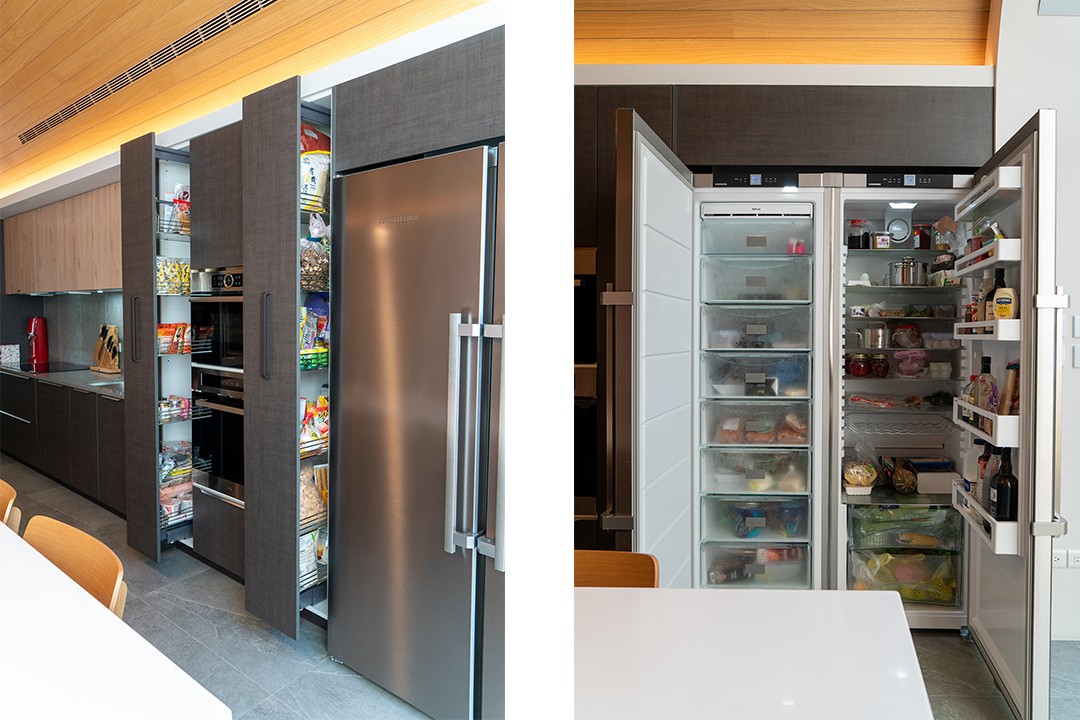 左圖為五金收納櫃，右圖為雙門冰箱